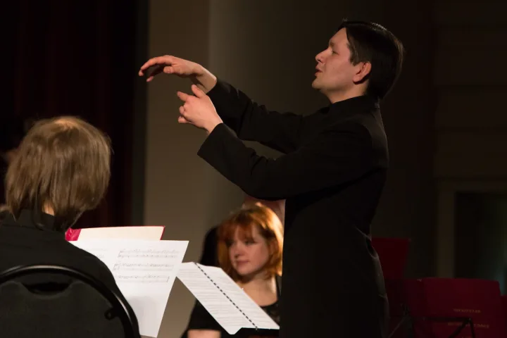 Conductor on stage